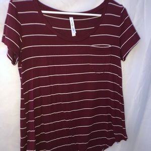 Maroon/White Strap Shirt